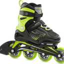 Bladerunner by Rollerblade Phoenix Boys Adjustable Fitness Inline Skate, Black and Green Size 2-6