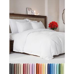 Duvet Cover Queen Size Set - Extra Soft Queen Duvet Cover 90" x 90" with 2 Pillow Shams - Hotel Luxury, Easy Care and Fade Free w/ Zipper Closures & Ties - All Season, Comfy, Cozy & Breathable (White) (01 - White (No Comforter))
