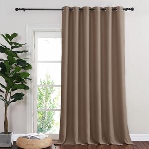 NICETOWN Blackout Curtain for Patio Door, Grommet Top Sliding Door Panel Thermal Insulated Bedroom Blackout Curtain for Villa/Hall/Parlor (Cappuccino, 1 Panel, 80" W x 95" L)