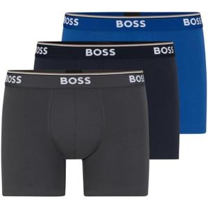 BOSS Men's Stretch Cotton Boxer Briefs 3 Pack (Large, True Blue/Sky Captain/Forged Iron)