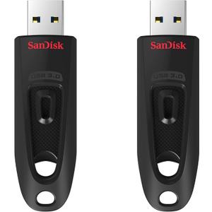 SanDisk 64GB 2-Pack Ultra USB 3.0 Flash Drive (2x64GB) - SDCZ48-064G-GAM462, Black