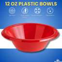 Red Plastic Bowls 12 Oz, Disposable Party Bowls - Red Soup Bowls (125 Pack)