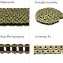 428H Motorcycle Gold Chain 130 Links with Chain Breaker for 125 150 200cc Motorcycle Mini Bike Dirt Bike Go Kart Compatible with SSR TaoTao Coolster Apollo Baja Kazuma Chinese ATV