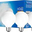 GE Refresh LED Light Bulbs, 40 Watt, Daylight, G25 Globe Bulbs, Frosted, Medium Base (3 Pack)
