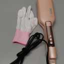 NOVUS 1.1 Inch Beach Waves Curling Iron for Women - 2 Barrel Hair Crimper with Ionic Ceramic & Adjustable Heat, Anti-Scald Design for Long-Lasting Shiny Curls, Pink