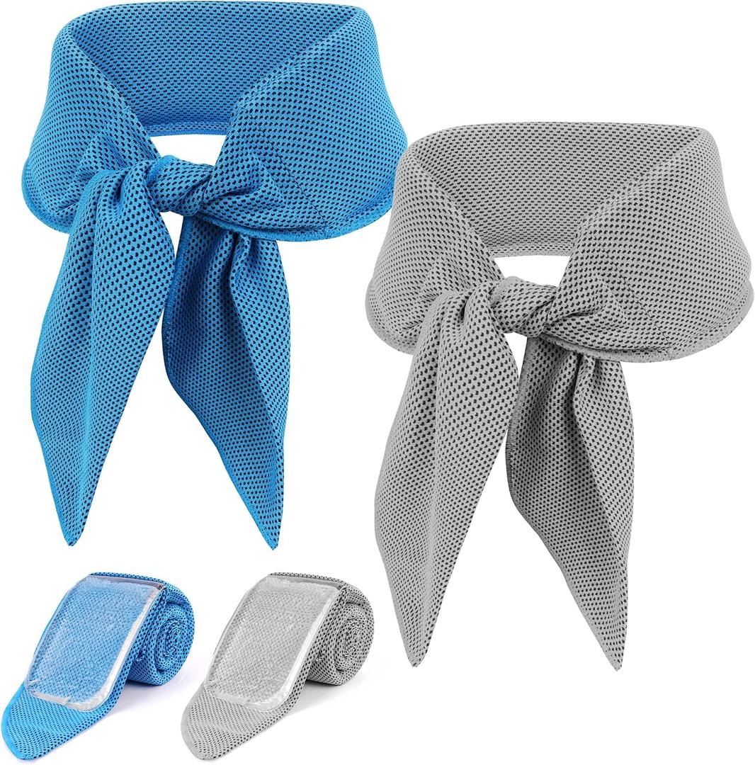 2-Pack Cooling Neck Wraps, Removable Fabric Cover + 220g highEfficiency Gel, Neck Coolers for Hot Weather, Leak-Proof Ice Pack, 360 Soft Wrap, Cool Relief