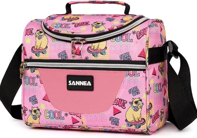 Insulated Cooler Lunch Bag 1.85gal/7L Pink Capibala Reusable Lunch Box Tote for work Picnic Camping Gym Travel