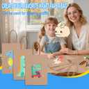 OCEUMAOA 50Pcs Brown Paper Bags with Handles Kraft Paper Gift Bags Bulk Shopping Bag Small Gift Business Goody Grocery Craft Bag 8.27x4.33x10.63 Inch