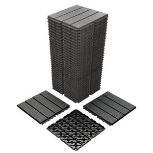 36 sq. ft Plastic Interlocking Deck Tiles, 36 Pack, 12"x12" Waterproof Outdoor Flooring All Weather Use, Patio Floor Decking Tiles for Porch Poolside Balcony Backyard, Dark Grey