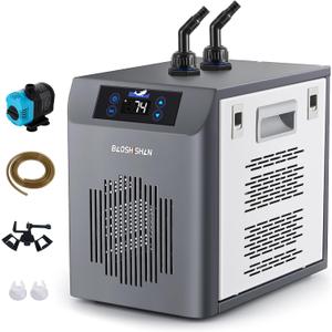 BAOSHISHAN Aquarium Chiller, [2024 Upgrade] 42gal 1/10 HP Water Cooler Fish Tank, Quiet Refrigeration Compressor Touch Screen Aquarium Cooler for Hydroponics Axolotl Coral Crystal Shrimp
