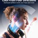 TORRAS COOLiFY SE Neck Fans that Blow Cold Air [Limited Version], Neck Air Conditioner with Long Battery, Orange-blue-Change Neck Fan, Smart App Control Neck Fan Rechargeable, Black