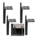 ALXEH 10 Inch Furniture Legs Black Coffee Table Feet, Mid-Century Metal Furniture Leg for Sofa Cabinet Ottoman, Set of 4 Side Mounted Style Home DIY Replacement Feet