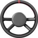 MEWANT Steering Wheel Cover for Jeep Wrangler (JK) 2007-2010 Hand-Stitched Leather Steering Wheel Wrap (hive microfiber leather + black thread)