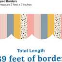 3 x Carson Dellosa We Belong 39Ft of Boho Bulletin Board Borders, 13 Strips of Scalloped Trim with Stripes and Polka Dots for Rolling Whiteboard, Cork and Posterboard, Nursery, Party, and Classroom Decor
