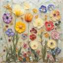 Naturelish Jigsaw Puzzles for Adults 1000 Pieces, Colorful Flower Puzzle, Vibrant Square Puzzle Challenging Game for Family Activity Home Decor, 24x24 Inches, Stone Flowers (White)