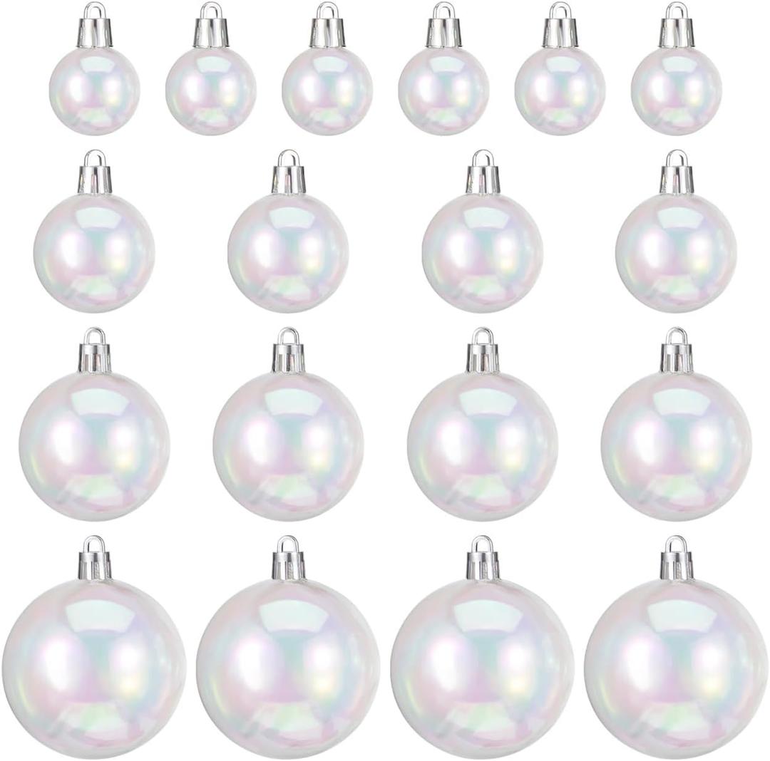 VICASKY Clear Baubles Bauble for Crafting Christmas 18Pcs Ball Handmade Ornaments Sphere Set Round Iridescent Balls Mini Ornament Gradient Colorful Tree Hanging Xmas DIY Rainbow Birthday Wedding