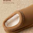 PATPAT Unisex Kids Boys Girls Fuzzy Platform Slippers Ultra Lightweight Warm Cozy House Shoes Fleece Lining Indoor/Outdoor Slippers Slip On Clogs Easy Wear/Off Kids Winter Footwear (Brown, M)