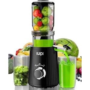 Cold Press Juicer, Slow Masticating Juicer Machines for Whole Vegetable and Fruit, 4.3" Feed Chute, BPA Free, Quiet Easy Clean Juicer to Unlock Fresh & Nutritious Juices(Black)