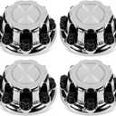 LEAPTREND 8 Lugs Chrome Wheel Center Caps (New Glossy Silver Design) 4pcs Fit for 1998-2013 Chevy/Chevrolet Silverado Avalanche Suburban&GMC Sierra Yukon 1500 2500 3500 Rim Hub Cover, Replace 15039489, 7.91 Inches