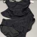 Eomenie Tankini Swimsuits for Women Two Piece Tummy Control Bathing Suit Slimming Modest Swimwear with High Waisted Bottom (Medium, Black)