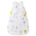 Mosebears Sleep Sack Baby Winter Wearable Blanket with 2-Way Zipper,2.5 TOG Cotton Sleep Sack Unisex (White Animal, 6-12 Months)