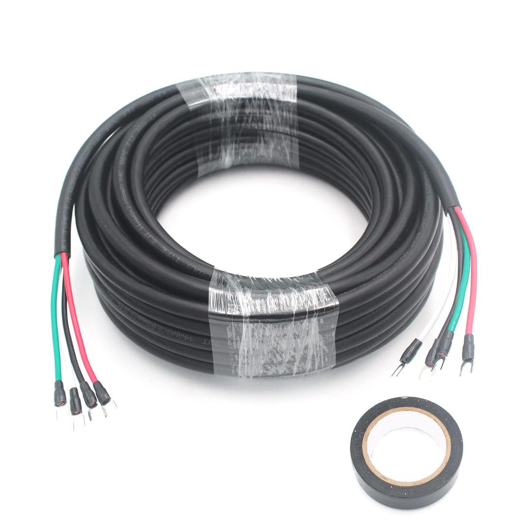 HANSUM 25ft Electrical Wires 16/4 AWG Conductor Automotive Wire for Mini Split Air Conditioner 14Gauge Speaker Low Voltage 300V led Stranded PVC Cord Oxygen-Free Copper Cable Power (16/4AWG-25Ft)