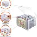 Greeting Card Storage & Organizer Box with 6 Removable Dividers for Holiday Birthday Get Well Cards Photos, Crafts, Scrapbooking(Clear)
