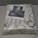 LAMIT Grey Linen Curtains 108 inches Long for Living Room, Long Farmhouse Curtains Grommet Light Filtering Pattern Window Curains & Drapes Vintage Floral Printed, 2 Panels, Each 52 x 108 Inch