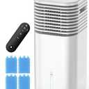 FANCOLE Windowless Portable Air Conditioners with 4Modes & 3Speeds, 15H Timer for Smart Auto-off, 2Gal Tank for 20H Cooling, Evaporative Air Cooler 17 FT Remote, 120° Swing Swamp Cooler No Hose Needed