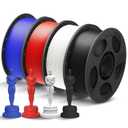 ANYCUBIC PLA+ 3D Printer Filament Bundle, PLA Plus 1.75mm Dimensional Accuracy +/- 0.02mm, Fit Most FDM 3D Printers, 4 Pack 1KG Reusable Spool(2.2 lbs) Black, White, Blue, Red