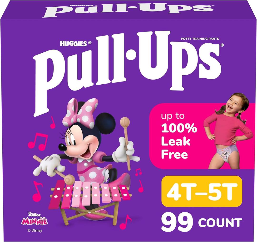 Pull-Ups Girls' Potty Training Pants, Size 4T-5T Training Underwear (38-50 lbs), 99 Count (3 Packs of 33) Pull-Ups Girls' Potty Training Pants, Size 4T-5T Training Underwear (38-50 lbs), 99 Count (3 Packs of 33)