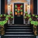 Zeyune 15 Pack Green Poinsettia Flowers Glitter Artificial Christmas Poinsettia Decor 5.5'' Plush Flowers Picks with Clips and Stems DIY for Xmas Tree Wreath Holiday Home Party Decor(Green)