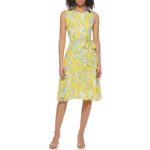 Jessica Howard Women's Floral Chiffon Fit & Flare Midi Dress, 16
