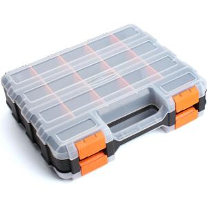 Plastic Tool Box,NOEAIKE Double Side Tool Organizer Small Parts Tool Box Hardware Organizer with Removable Plastic Dividers for Bead/Screws/Nuts/Nails/Bolts/Bins/Crafts (34 Compartments)