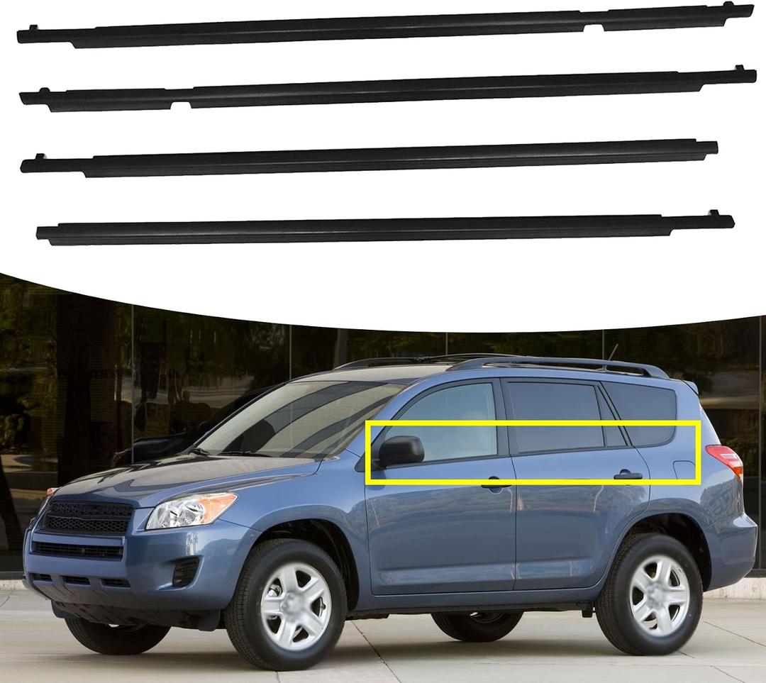 4pcs Weatherstrip Window Seal Car Window Moulding Trim Replacement for 2009-2012 RAV4