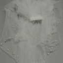 Wedding Veils Pearl Veil White/Ivory Bridal Veil with Cathedral Comb One Layer Royal Pearl Veil Wedding Gorgeous Bridal Tulle (Color : Ivory, Item Length: 100cm)