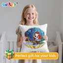 SNEILJOY Kids Fabric Art Kit with 2 Pillowcases (Dinosaur & Mermaid) & 8 Non-Fading Markers, 15.5x15.5 in, Birthday Gifts for 6 Year Old Boys and Girls