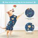 Recovery Suit for Dogs, Dog Surgery Recovery Suit with Zipper Closure Post Spay, Neuter, Abdominal Surgical Suit for Male Female Dogs Can Pee, Prevent Licking Dog Onesies (Blue Bear, Large+)