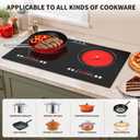 VBGK Electric Cooktop,110V 3000W Electric Stove Top with LED touch Control,8 Power Levels, Kids Lock & 4H Timer,Overheat Protection stove,24 Inch 2 burner cooktop