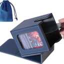 AFIING MTG Deck Box for Commander Display,Card Deck Box Fits 100 Double Sleeved Cards, Magic Commander TCG Card Storage with 2 Dividers,Dice Bag and 1 Toploader(Blue/Grey)