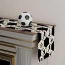 XCHI Black and White Checkered Soccer Player Table Runner Game Day Table Decoration for Soccer Party Home Kitchen Dining Holiday Decor 13x108 Inch