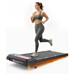 Walking Pad Treadmill with 8% Incline, 2.5HP Quiet Portable Walking Pad, Under Desk Treadmill for Home Office, 265 lbs Capacity, Compact Treadmill for Small Spaces with 15" x 35.4" Belt