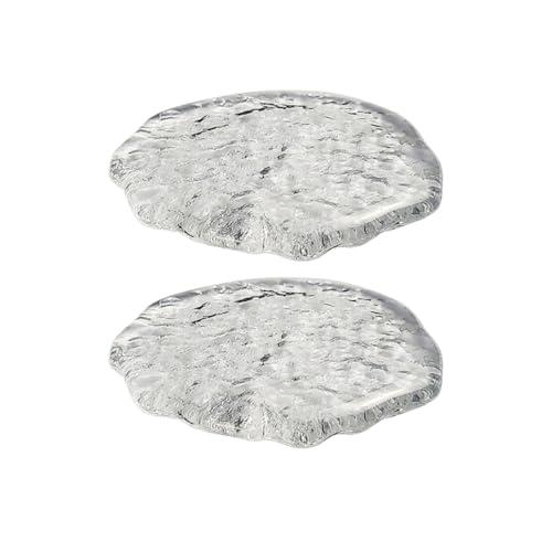 Lead-Free Crystal Glass Round Coasters, Transparent Design, Thickened and Durable, Perfect for Home, Office Use, Japanese Minimalist Style, Protects Surfaces from Water Rings and Heat