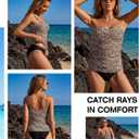 RELLECIGA Women's Ruched Tankini Top, Leo,  Size XL