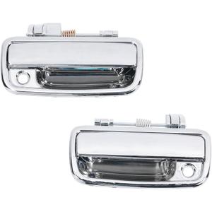 Exterior Door Handle, Compatible with 1995-2004 Toyota Tacoma, 2004-2012 Toyota Hilux, Chrome Front Outside Left Driver & Right Passenger w/ Key Hole | Replaces# 69220-35020, 69210-35020 Outer Handle
