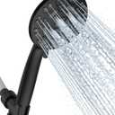 Cobbe 8 Functions Shower Head with handheld, High Pressure Shower, Head with Hose, Adjustable Bracket, Rubber Washers (Matte Black)