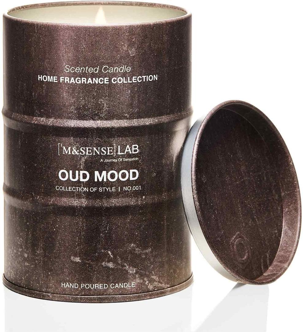 M&SENSE Oud Mood Scented Candles Christmas Decor, Natural Non Toxic, Aromatherapy Candle for Stress Relief Meditation Relaxing, Housewarming Gifts for Women Men, 11.3oz 70 Hour