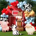 Gemscream 4 Pcs Large Farm Animals Decorations 22.4 Inch Cute Animal Cutouts Cartoon Backdrop for Farm Birthday Party Supplies Baby Shower Decorations Photo Booth Props Gifts