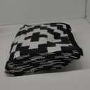 Outdoor Patio Plastic Straw Rug - 5x8 ft Outdoor Camping Rug Waterproof Reversible, Area Carpet Patios Clearance RV, Outside Porch Balcony Deck for Camper, Black & White