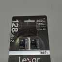 Lexar 128GB (2-Pack) Professional 1667x SD Card, UHS-II, C10, U3, V60, Full HD, 4K, Up To 250MB/s Read SDXC Memory Card, for Professional Photographer, Videographer, Enthusiast (LSD128CBNA16672)